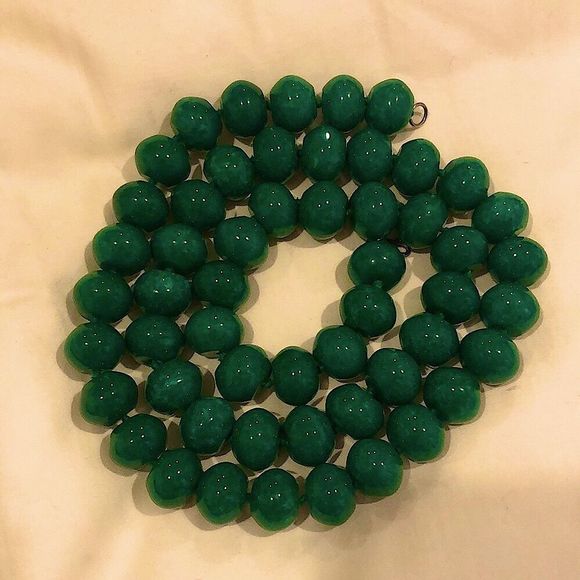 Vintage Sterling Silver Aventurine Natural Stone Necklace - Picture 11 of 13